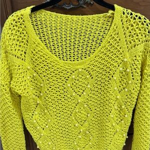 Yellow Knit Women's Sweater